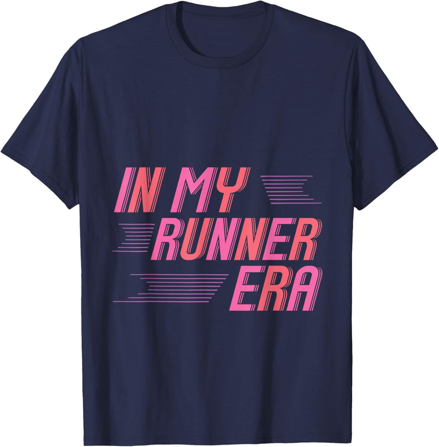 In My Runner Era Marathon Training Athlete - T-Shirt - Navy Blue