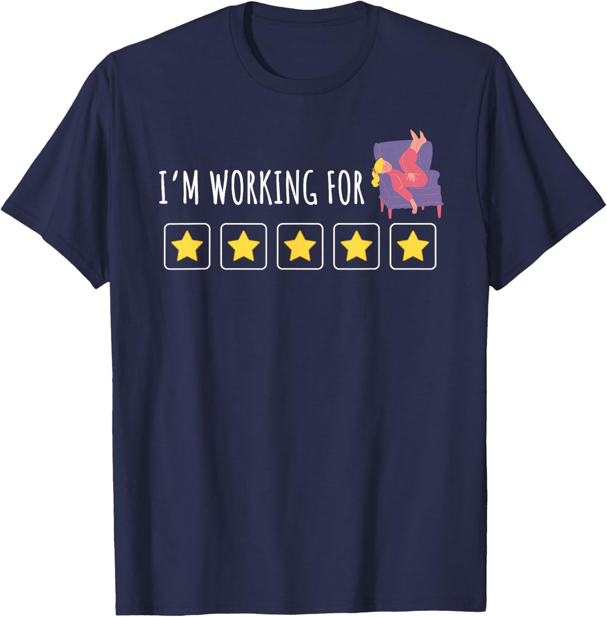 Token Board ABA, Behavior Analyst, I'm Working for Stay Home T-Shirt - Navy Blue
