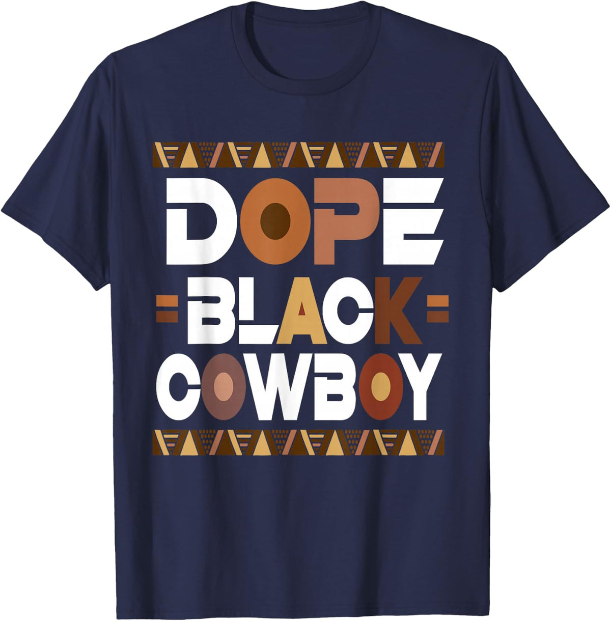 Dope Black Cowboy Juneteenth 1865 Afro African American Men T-Shirt - Navy Blue