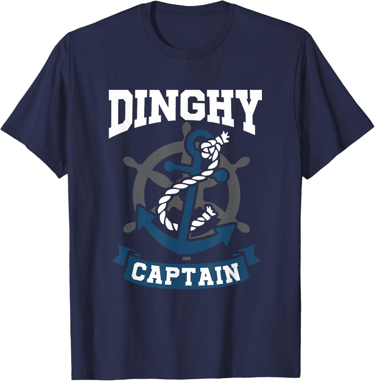 Small Boat Sailor Dinghy Captain Tee Shirt for Men and Women Sailing T-Shirt - Navy Blue