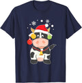 Funny Christmas Cow Cute Calf T-Shirt - Navy Blue