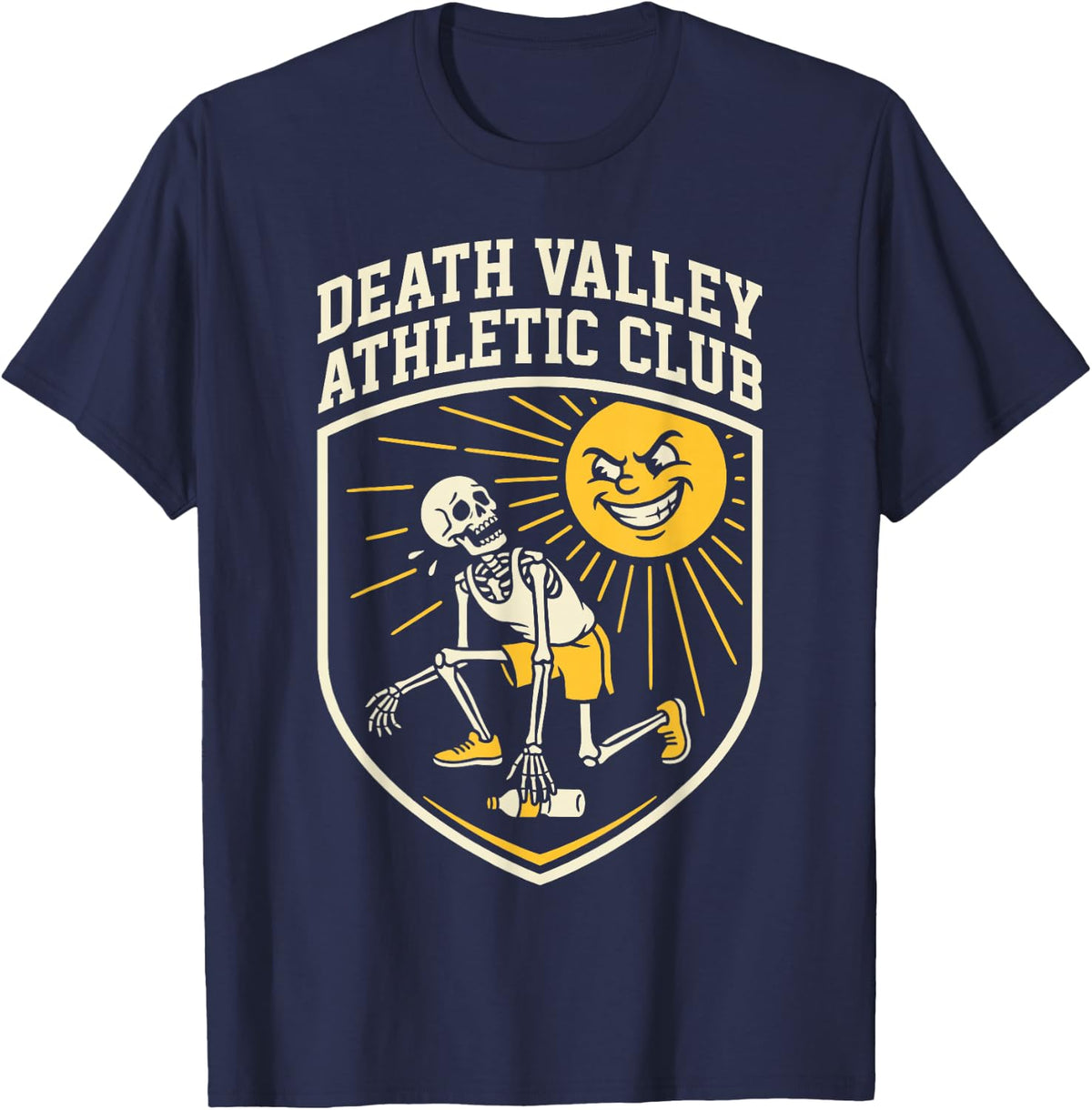 Death Valley Athletic Team Marathon Runner Desert Hiking T-Shirt - Navy Blue