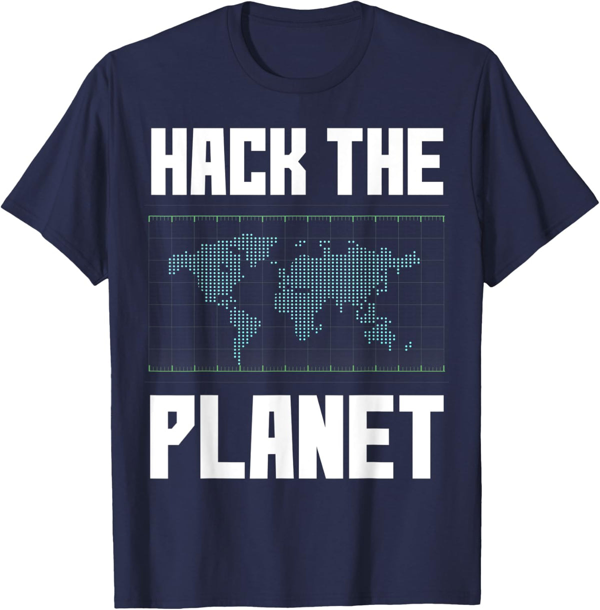 Computer Hacker Hack The Planet Quote Men's Nerd Fun Gift T-Shirt - Navy Blue