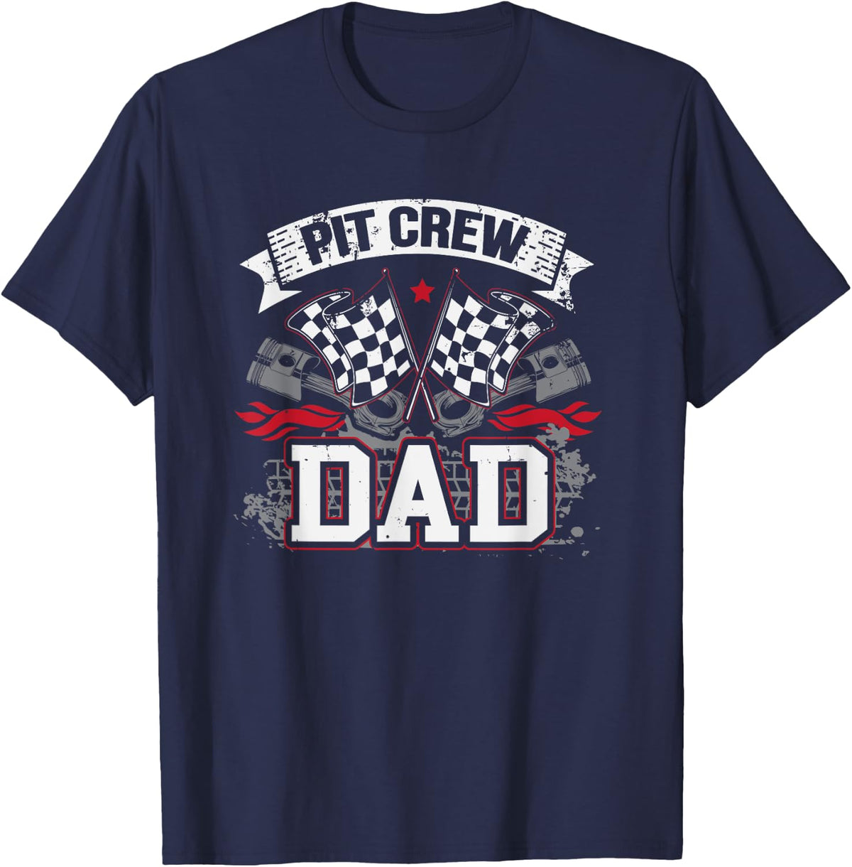 Car Drag Racer Pit Crew Dad Drag Racing T-Shirt - Navy Blue