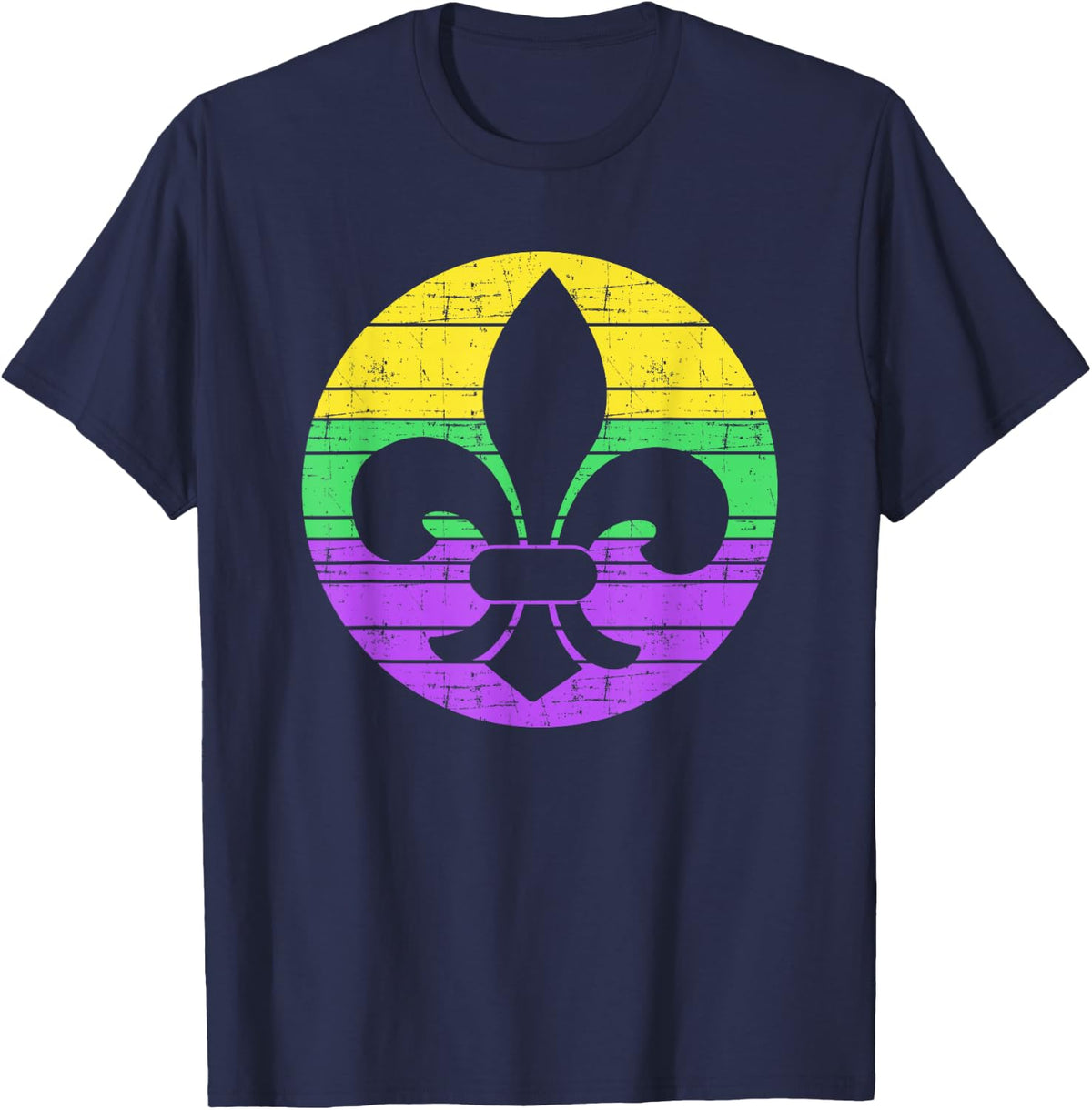 Mardi Gras fleur de lis for carnival celebration T-Shirt - Navy Blue