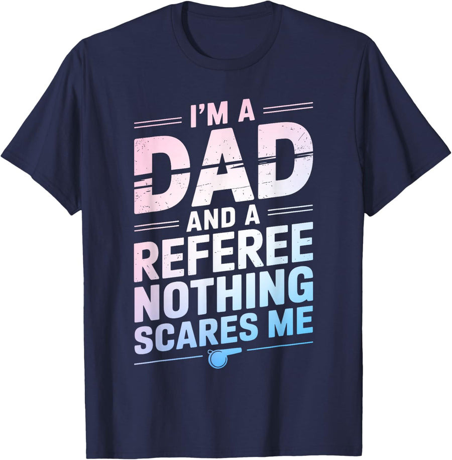 Funny Referee Art for Dad Father Men Soccer Football Referee T-Shirt - Navy Blue