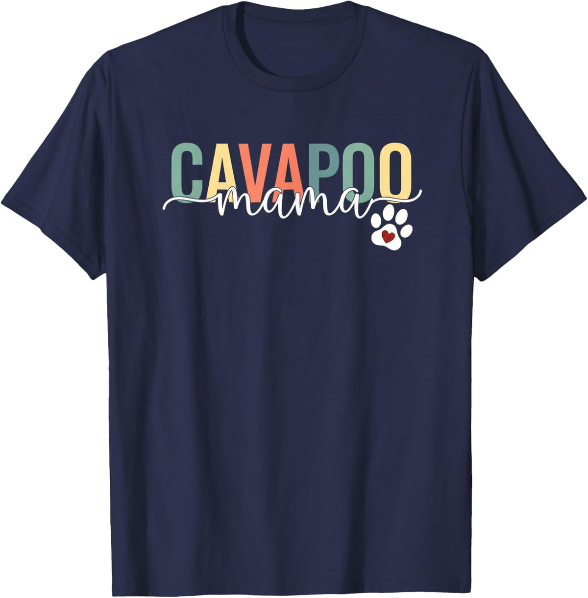 Mom Cavapoo Mama Dog Mom Cavapoo Mother's Day T-Shirt - Navy Blue