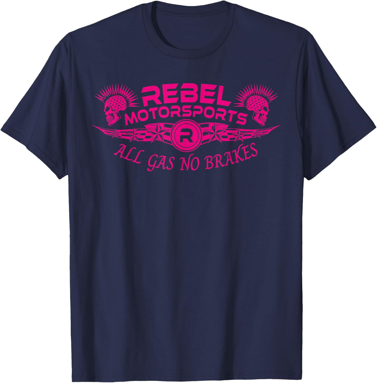 Rebel Motorsports Star-struck All Gas No Brakes T-Shirt - Navy Blue