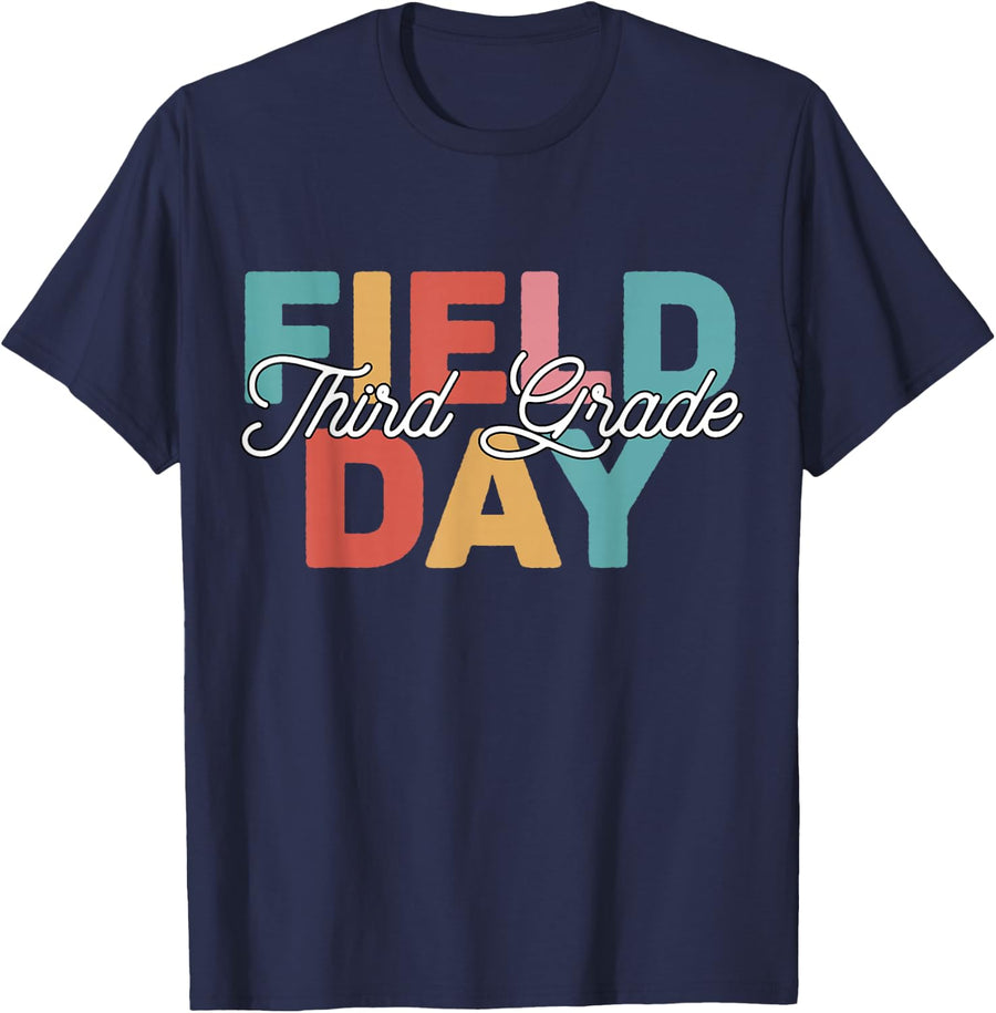 Field Day 3rd Third Grade school teacher kids T-Shirt - Navy Blue