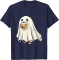 Cute Hedgehog Ghost Costume Halloween T-Shirt - Navy Blue