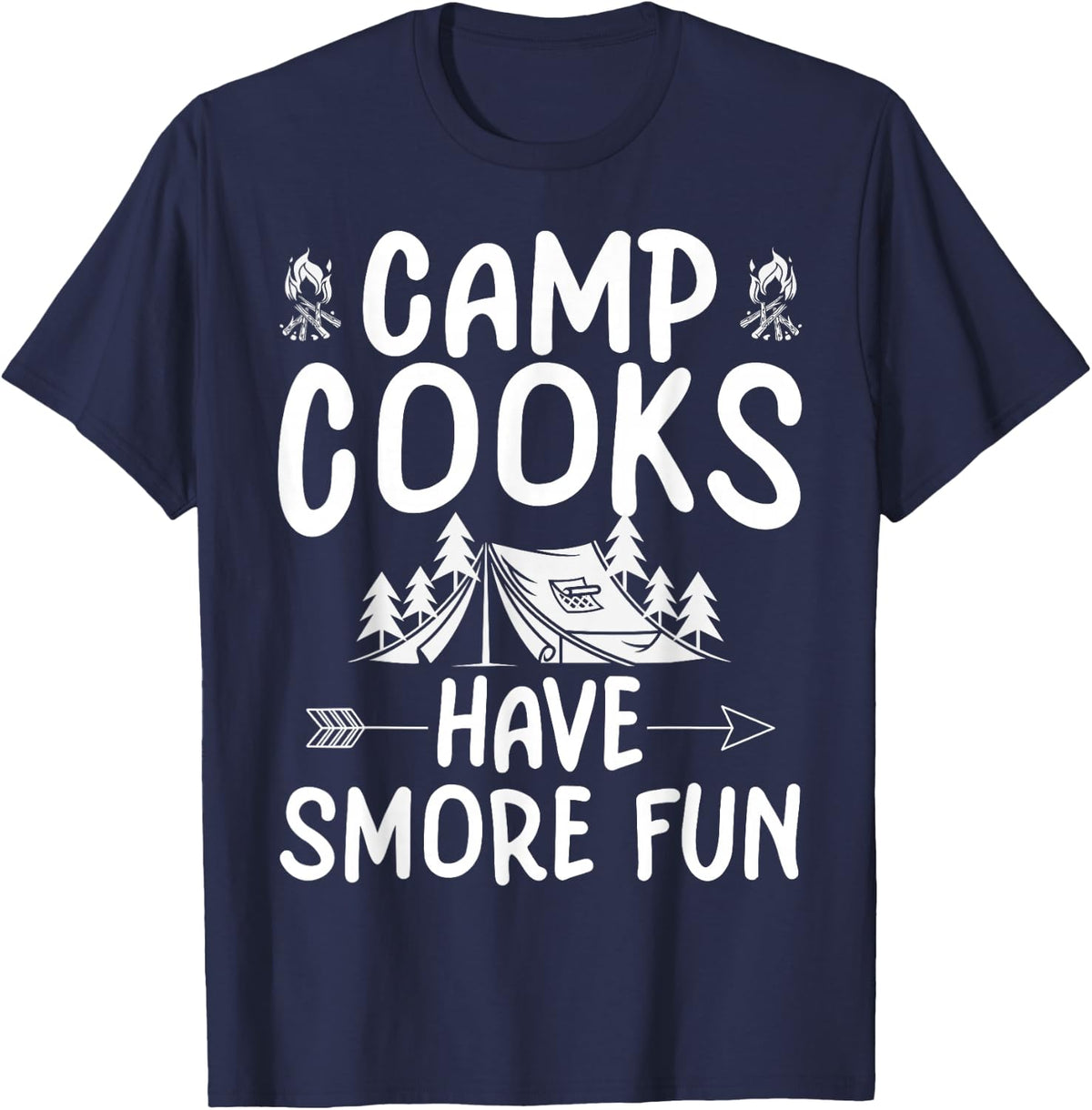 Funny Summer Camp Cook Have Smore Fun T-Shirt Tee For Kitchen Staff - Navy Blue