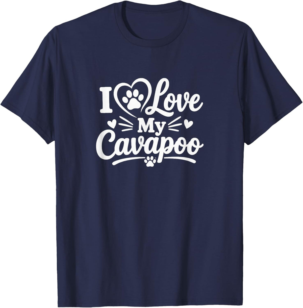 I Love My Cavapoo - T-Shirt - Navy Blue