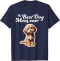 Best Dog Mom Ever Cavapoo T-Shirt Tee for Women Dog Mama Shirts - Navy Blue