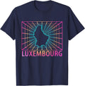 Luxembourg Map Luxembourgish T-Shirt - Navy Blue