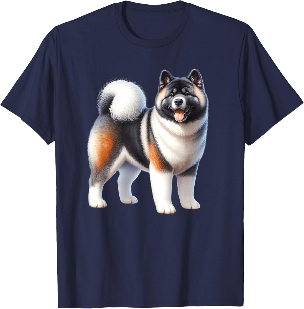 Akita Dog T-Shirt - Navy Blue