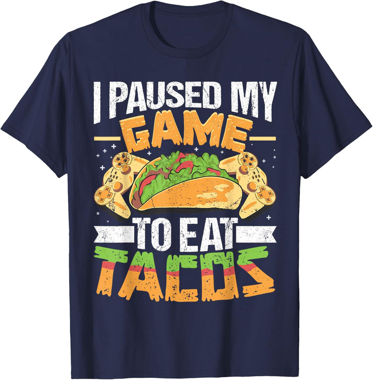 Gaming Taco Gamer Taco Lover Viva México T-Shirt - Navy Blue