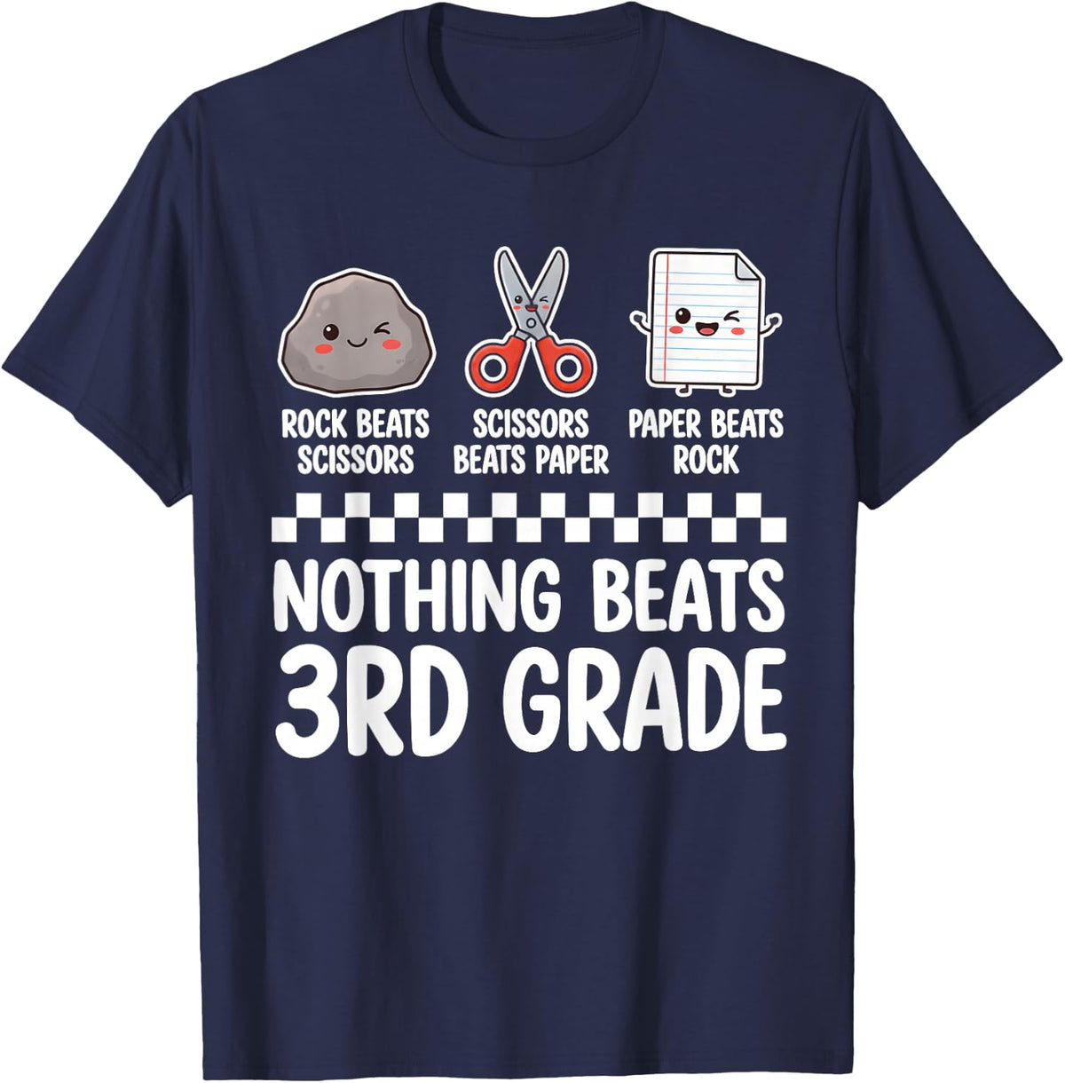 Nothing Beats 3rd Grade Funny Back to School Teacher boy T-Shirt - Navy Blue