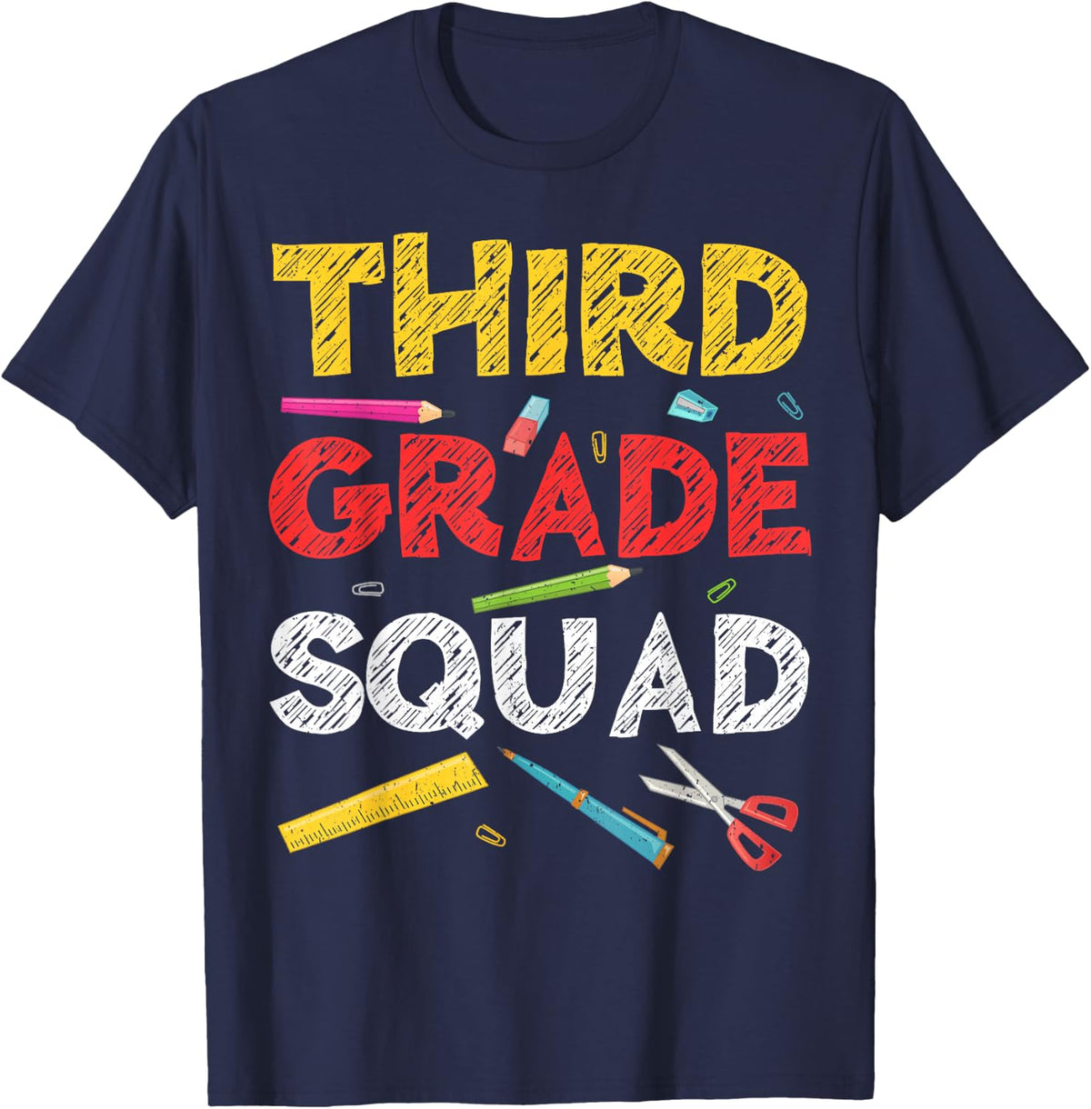 Third Grade Squad Shirt 3rd Grade Boy Girl Student Teacher T-Shirt - Navy Blue