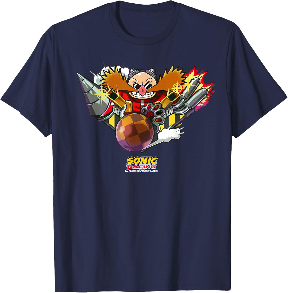 Sonic Racing CrossWorlds - Dr. Eggman Decal T-Shirt - Navy Blue