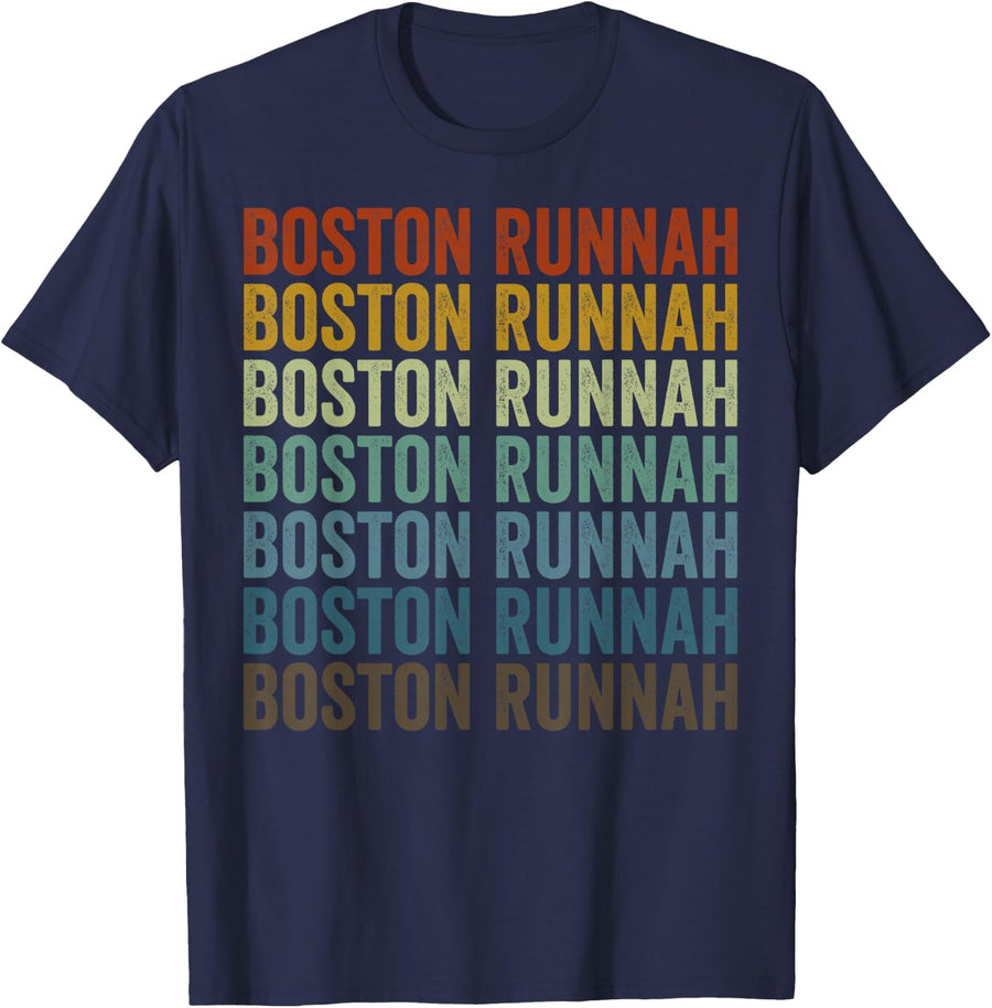 Boston Runnah Marathon Runner Boston Runner T-Shirt - Navy Blue
