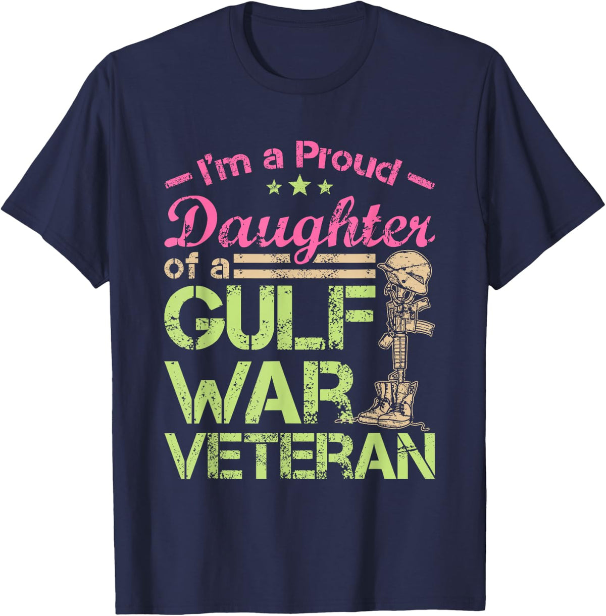 Gulf War Veterans Daughter Desert Storm Persian Gulf T-Shirt - Navy Blue
