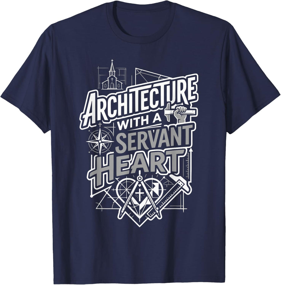 Christian Architect Jesus Christ Building Architecture T-Shirt - Navy Blue