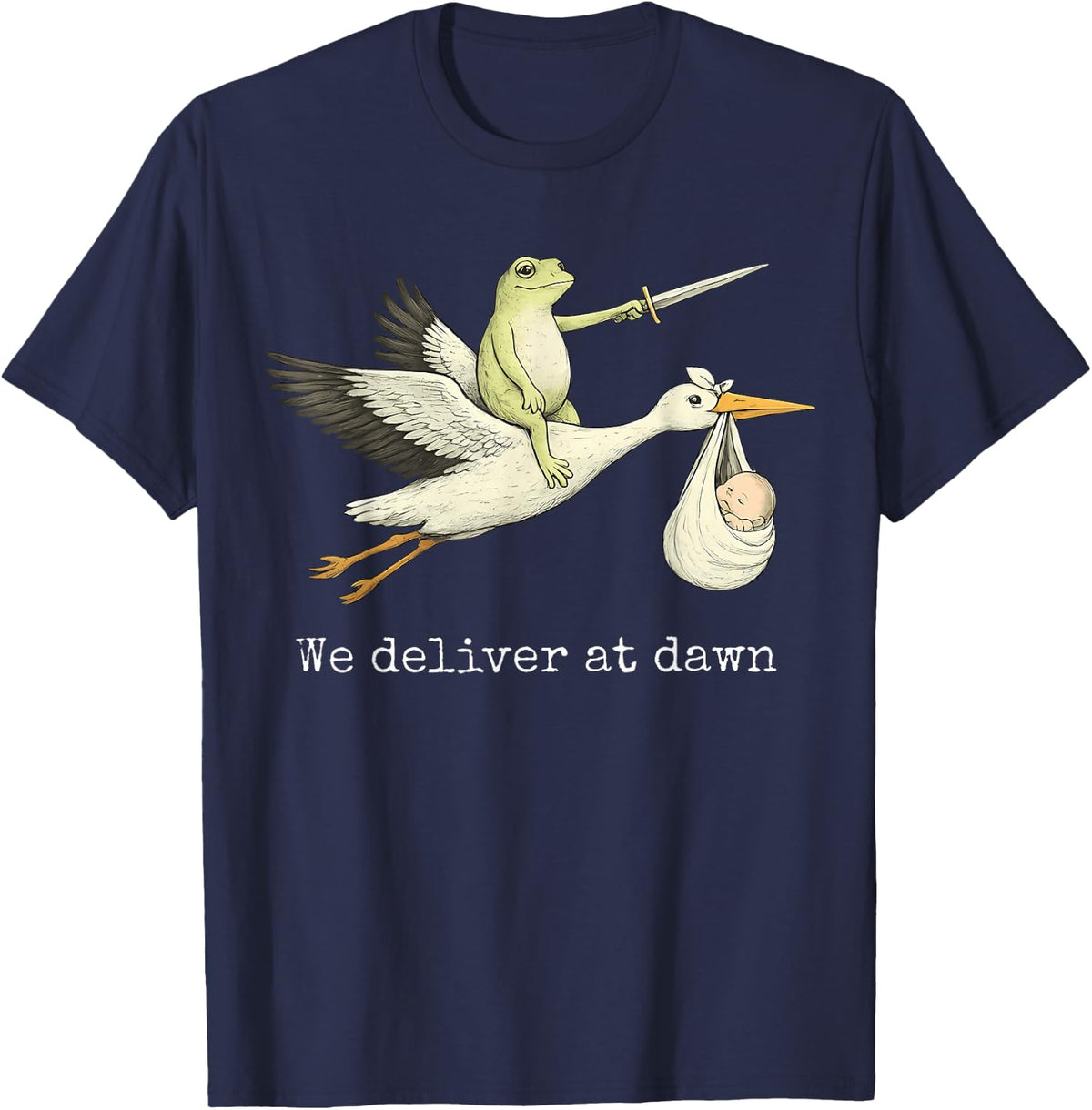 We Deliver At Dawn Shirt Labor and Delivery Nurse Frog T-Shirt - Navy Blue
