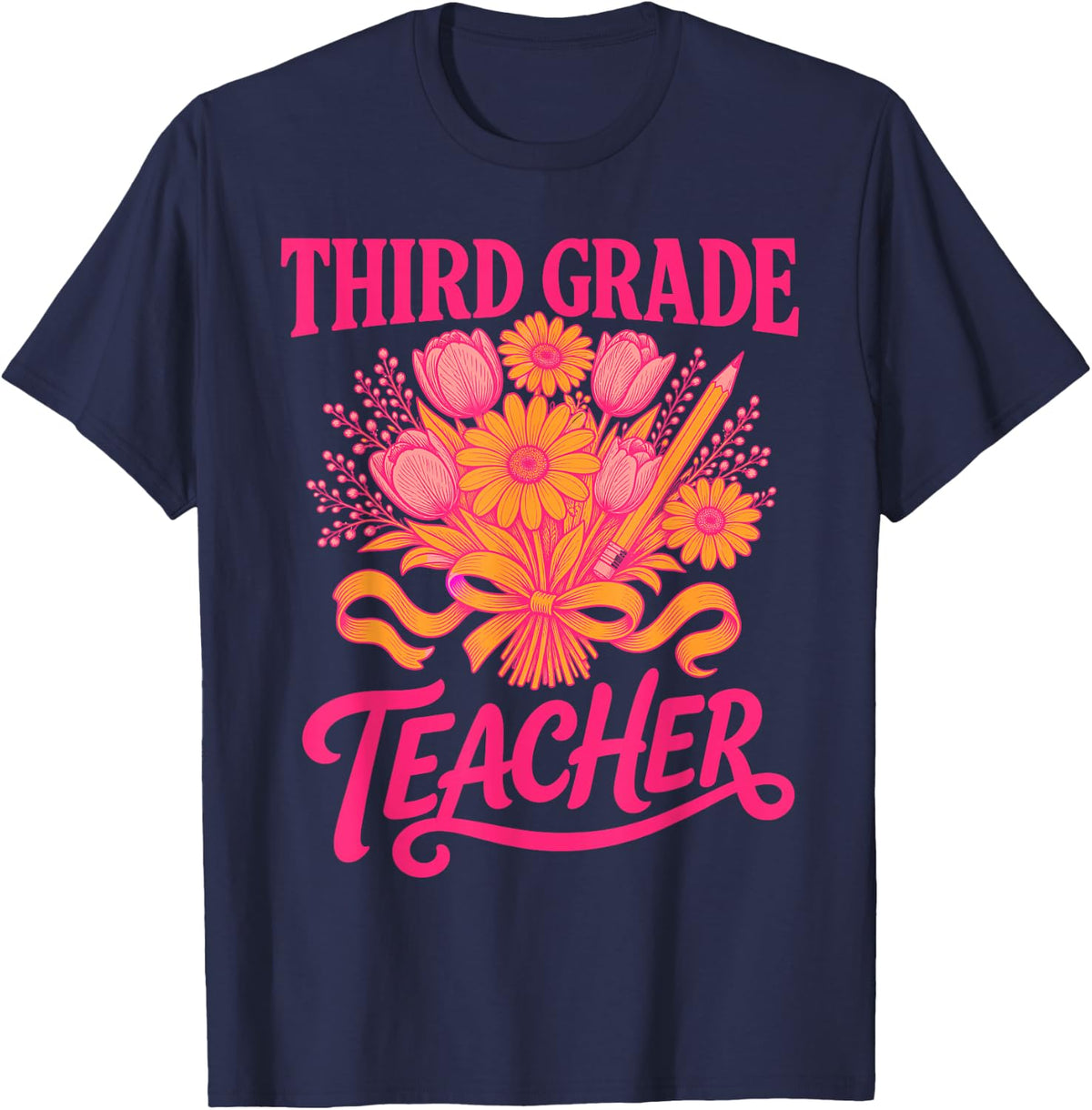 Third Grade Teacher 3rd Grade Back to School T-Shirt - Navy Blue