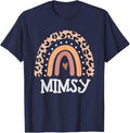 Mimsy Life Leopard Rainbow Cheetah Print Mimsy Graphic T-Shirt - Navy Blue