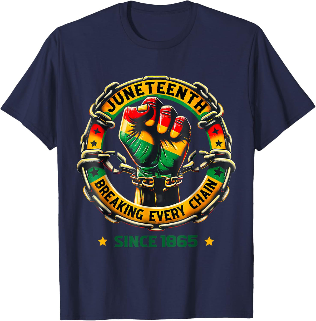 Juneteenth Breaking Chain Since 1865 Africa Men Women Kid T-Shirt - Navy Blue