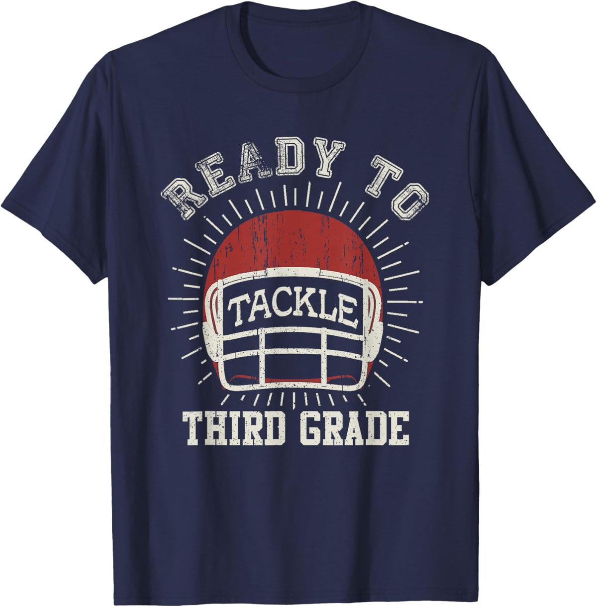Ready To Tackle 3rd Grade Back To School Football T-Shirt - Navy Blue