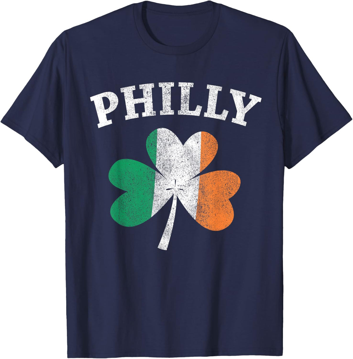 Philly Irish Flag Shamrock T-Shirt I St. Patrick's Day Gift T-Shirt - Navy Blue