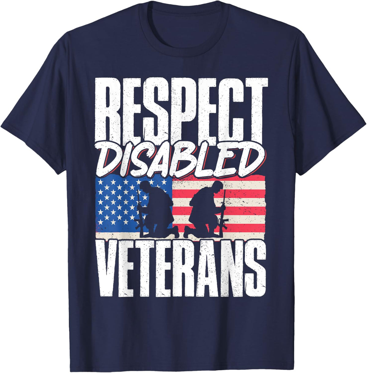 Respect Disabled Veterans T-Shirt - Navy Blue