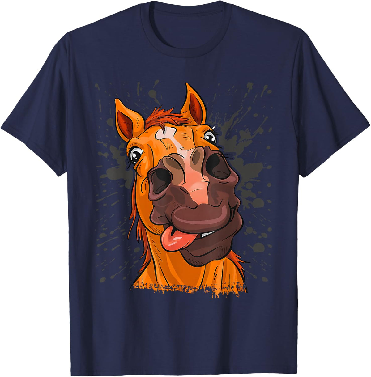 Horse Funny Horse Riding T-Shirt - Navy Blue