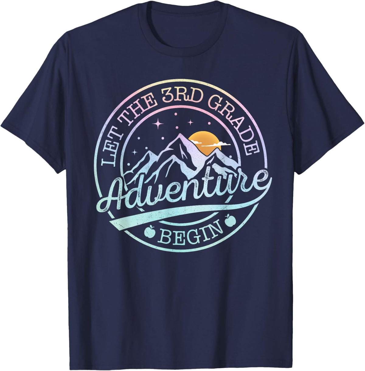 3rd Grade Teacher Shirt Boys Let Third Grade Adventure Begin Tee T-Shirt - Navy Blue