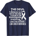 Lung Cancer Awareness I am the Storm Devil T-Shirt - Navy Blue