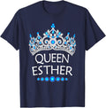 Purim Costume Shirt Queen Esther Tee Humorous Jewish Costume T-Shirt - Navy Blue