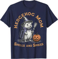 Funny Spells and Spikes Hedgehog Halloween Spooky Animal T-Shirt - Navy Blue