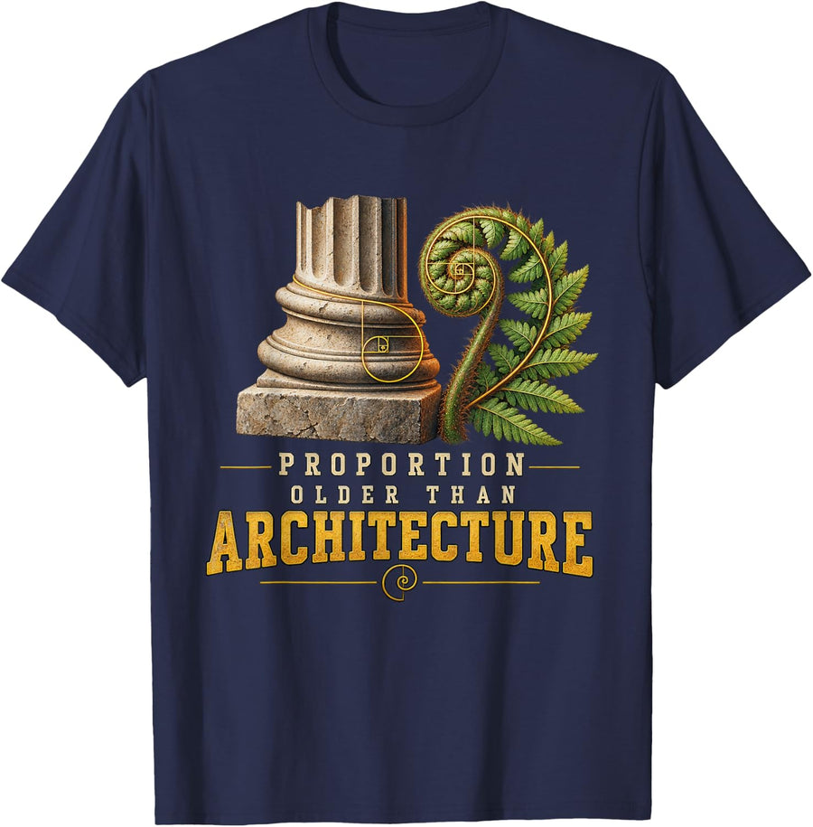 Proportion Older Than Architecture Math Humor Graphic T-Shirt - Navy Blue