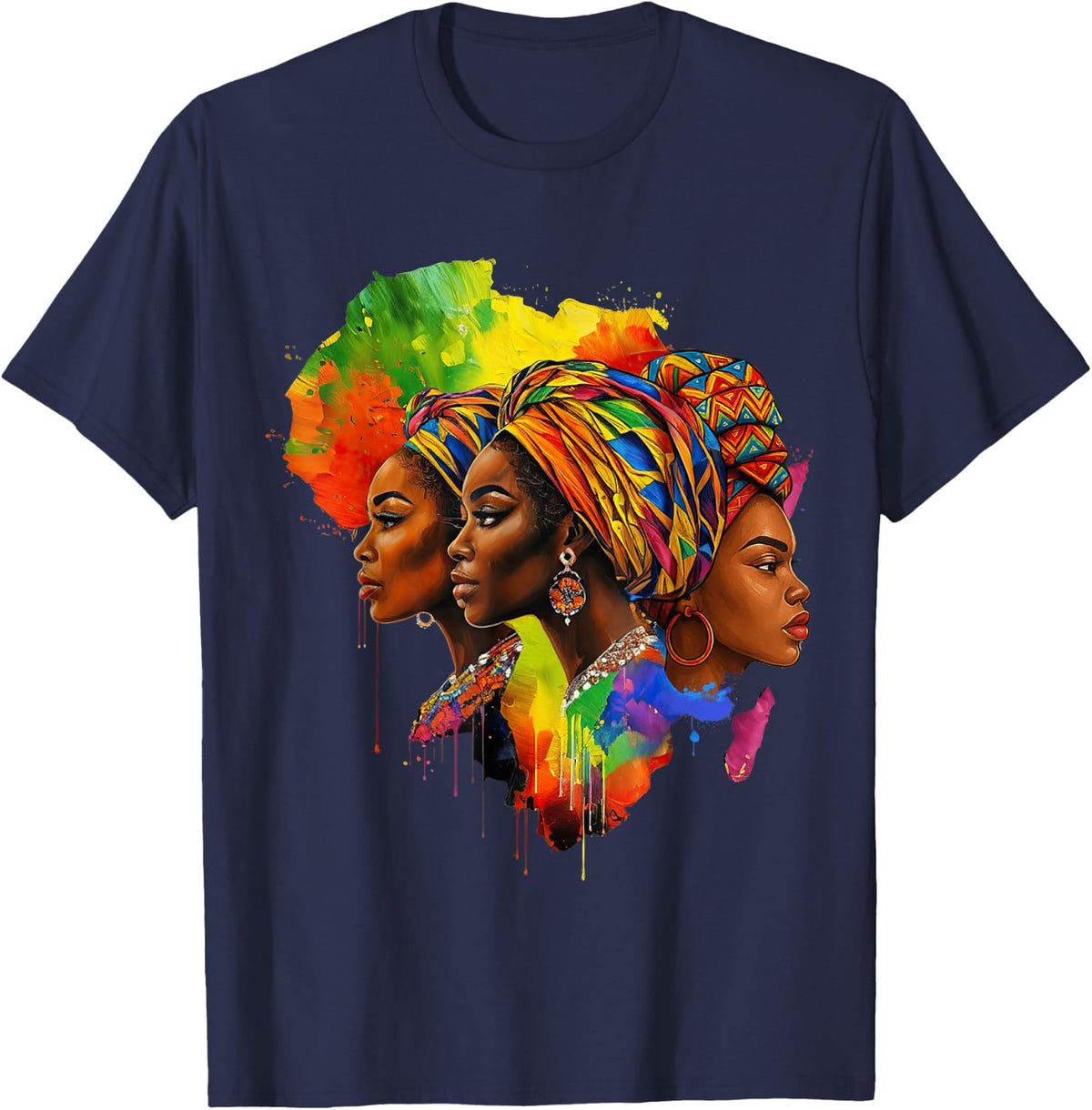 Juneteenth 1865 Afro Black History Free-ish African American T-Shirt - Navy Blue