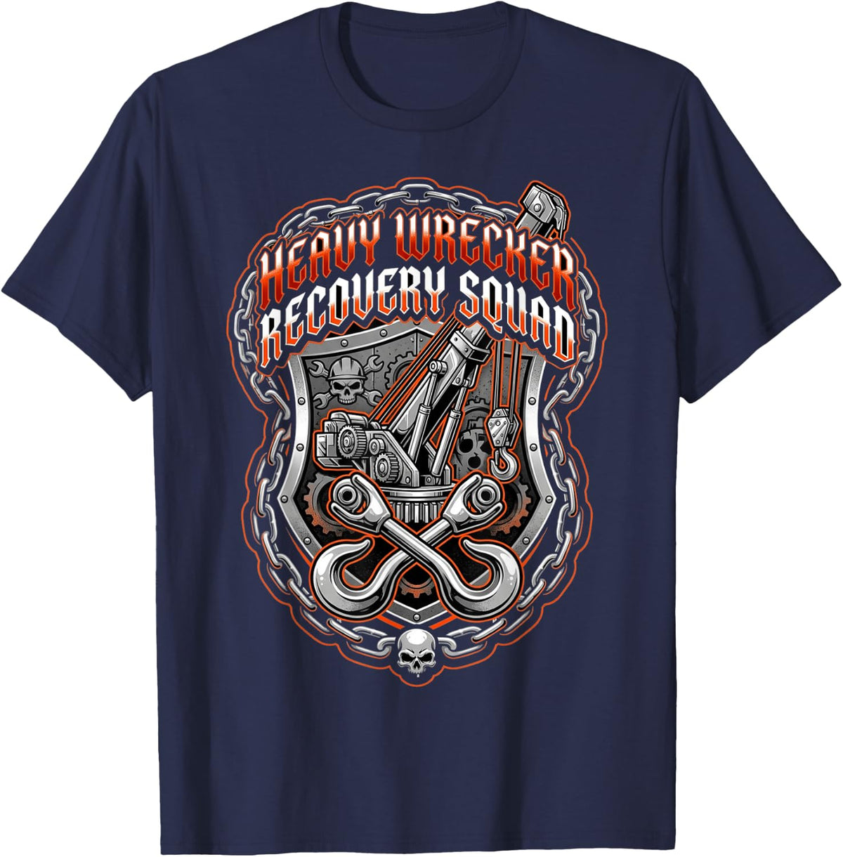 Funny Heavy Wrecker Rotator Recovery Operator Quote T-Shirt - Navy Blue