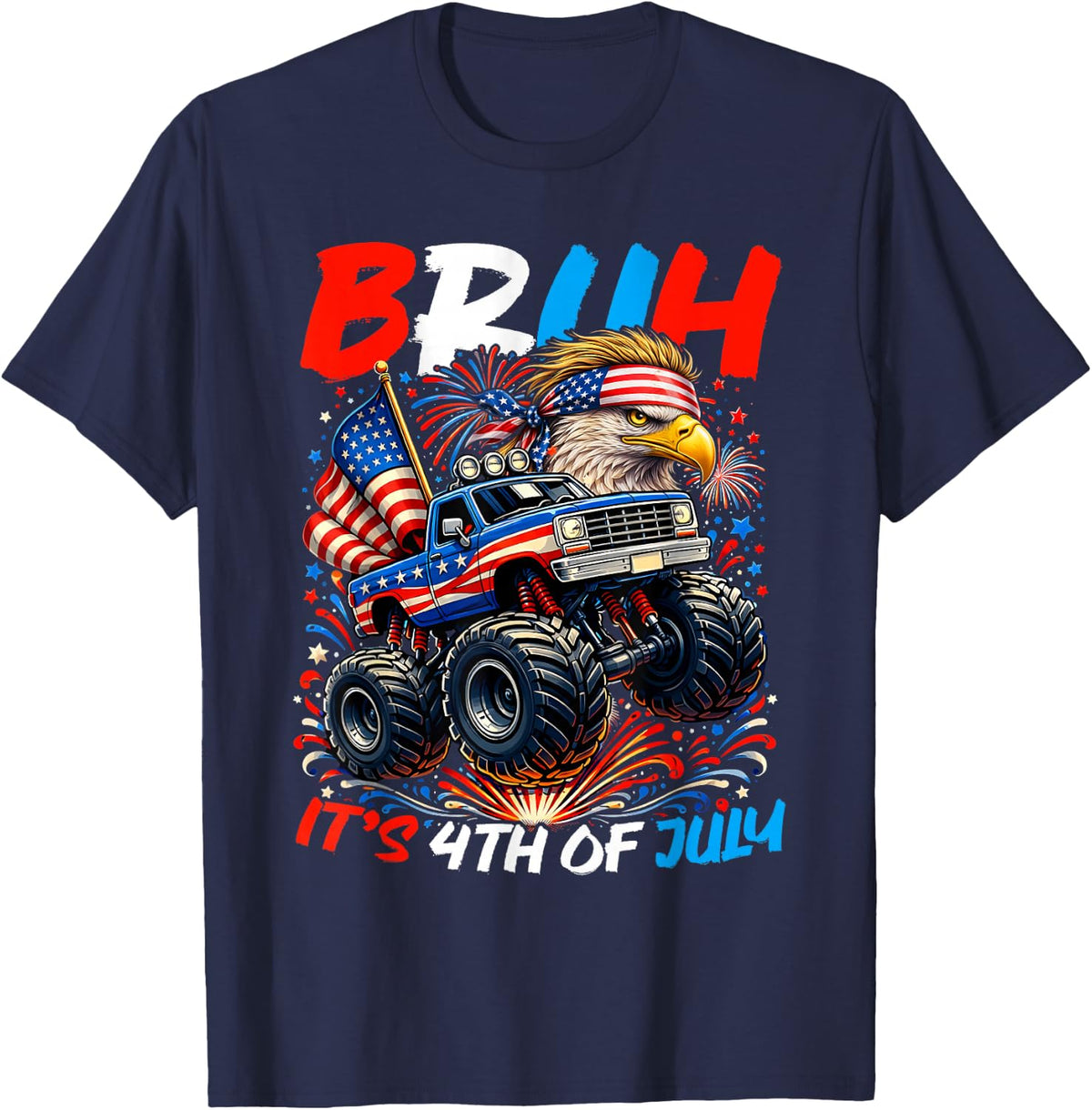 American Flag Eagle Patriotic T-Shirt - Navy Blue