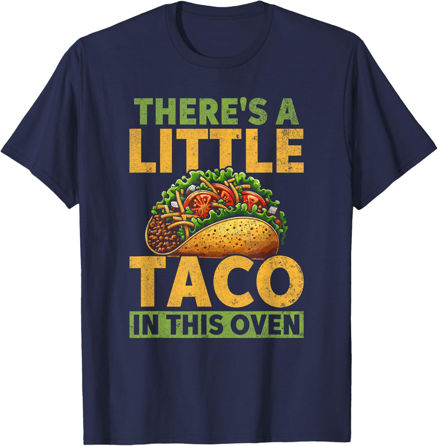 There's Taco in This Oven Pregnancy Reveal Cinco De Mayo T-Shirt - Navy Blue
