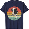 Retro Dairy Cow Farm Animal Lover T-Shirt - Navy Blue
