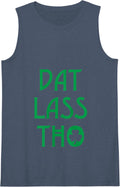 Womens Dat Lass Tho Funny St Patricks Day Tank Top - Navy Blue