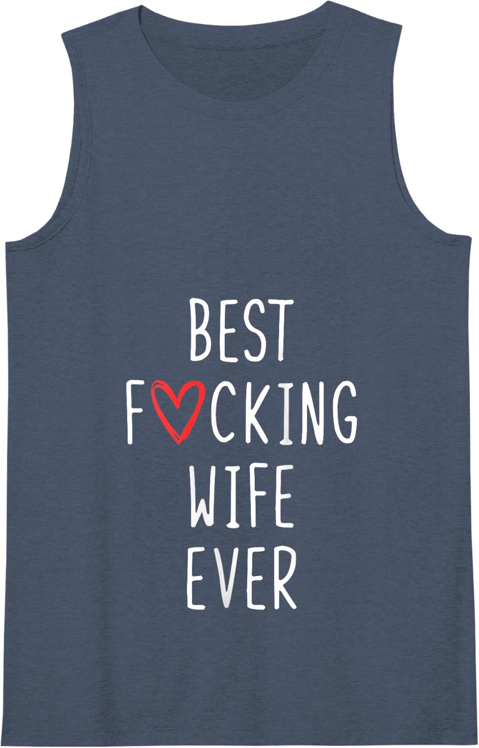 Womens Best F-cking Wife Ever Funny Couples Birthday Married Women Tank Top - Navy Blue