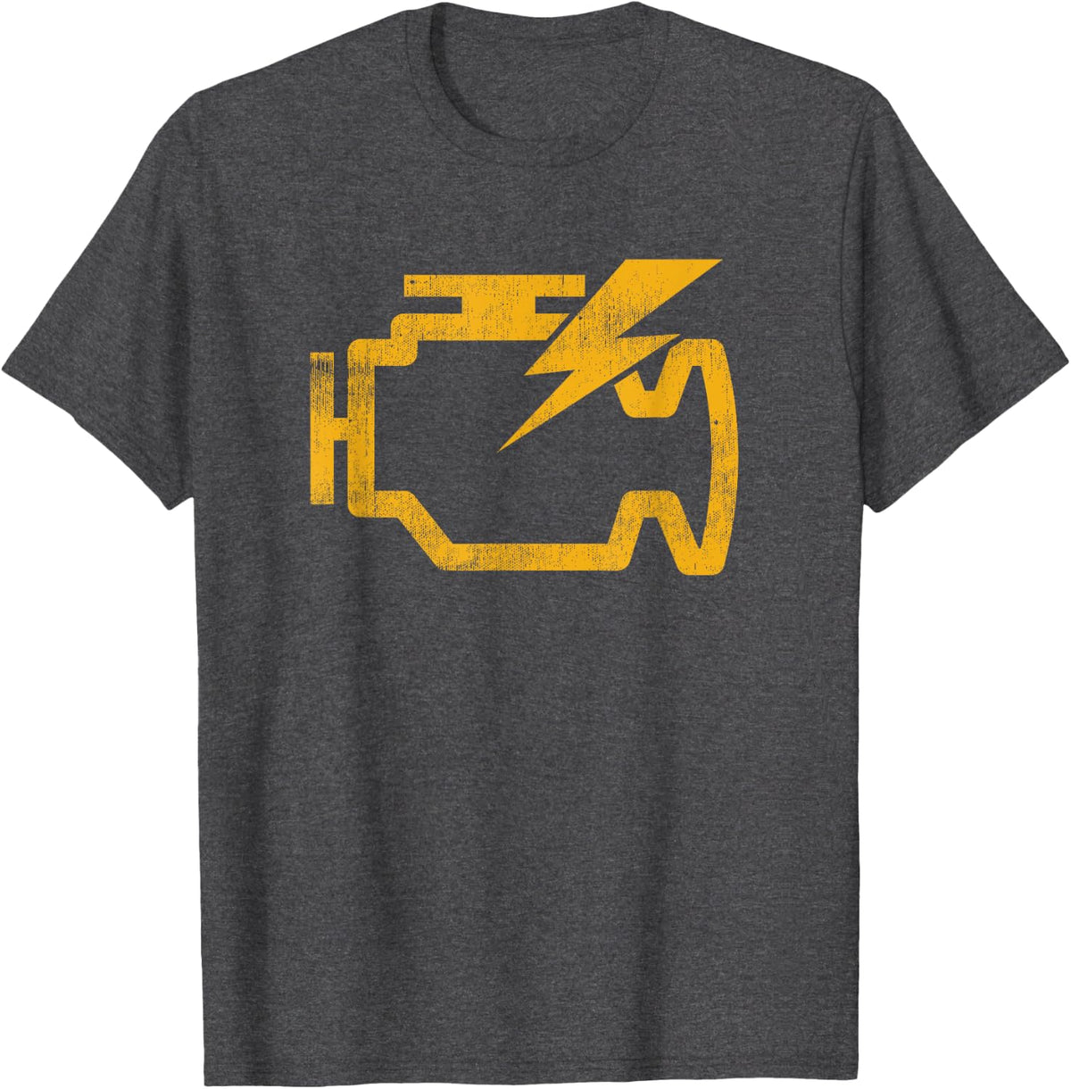 Vintage MECHANICS check Engine lights on Garage T-shirt - Dark Heather Grey