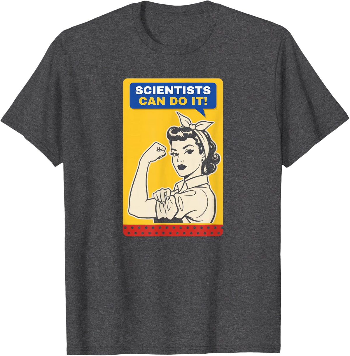 Women Scientist Retro Vintage Gift for Female Scientists T-Shirt - Dark Heather Grey