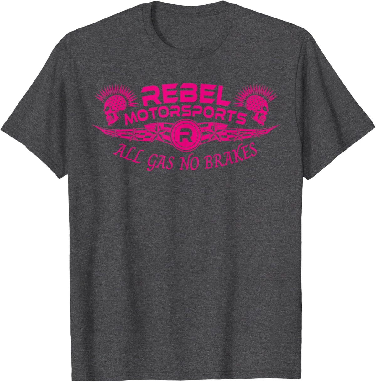 Rebel Motorsports Star-struck All Gas No Brakes T-Shirt - Dark Heather Grey
