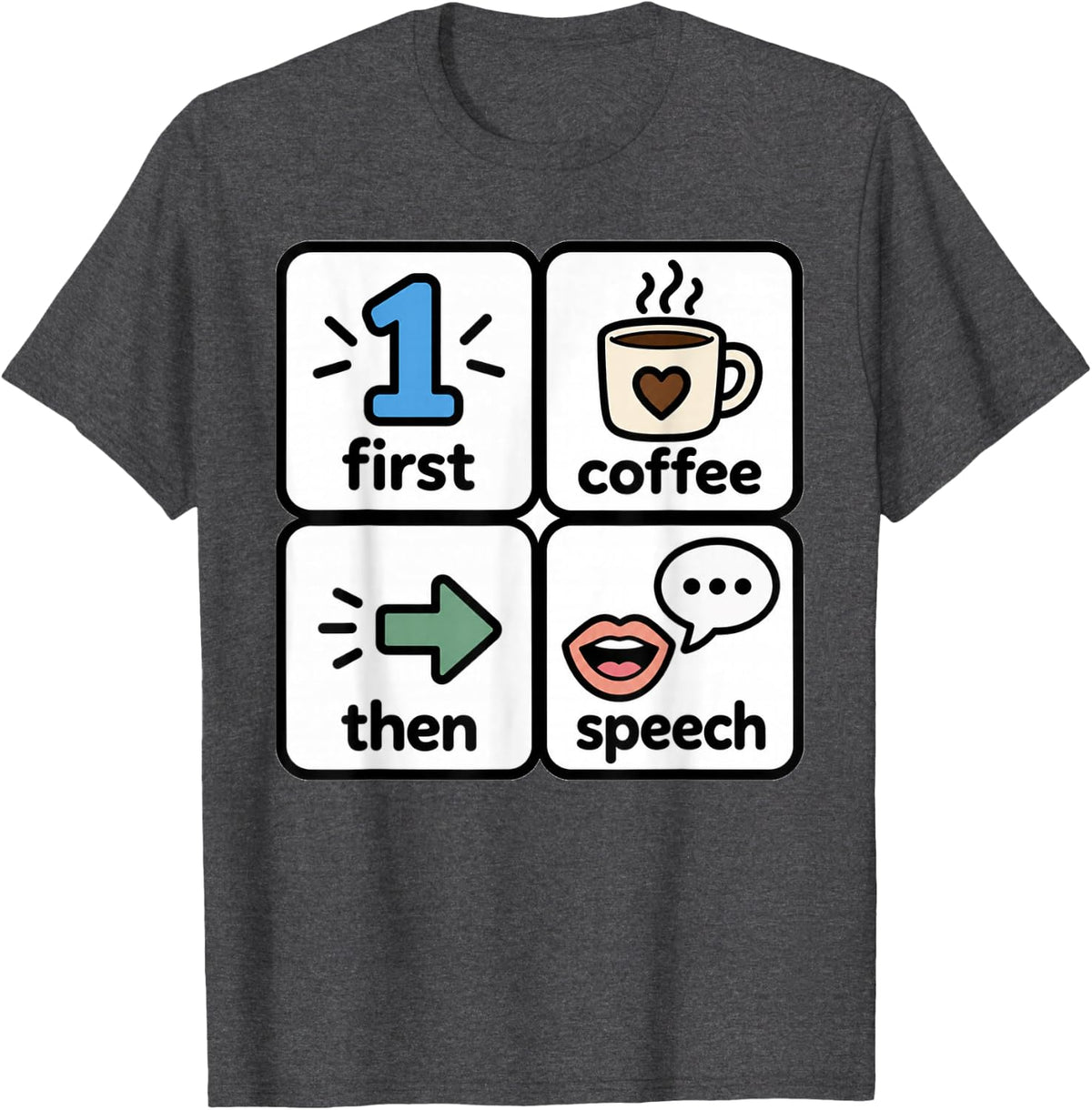 SLP Speech Therapy AAC T-Shirt - Dark Heather Grey